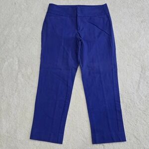 ELLE Womens Size 8 Dress Capri Cotton Spandex Blend Blue Straight Leg